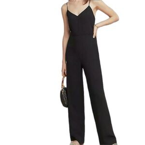 The Essential Slim By Anthropologie Jessie  Structured Black Jumpsuit Size 2